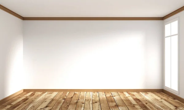 Pavimento in legno in stile giapponese - interno della camera vuota. Rendering 3D — Foto Stock