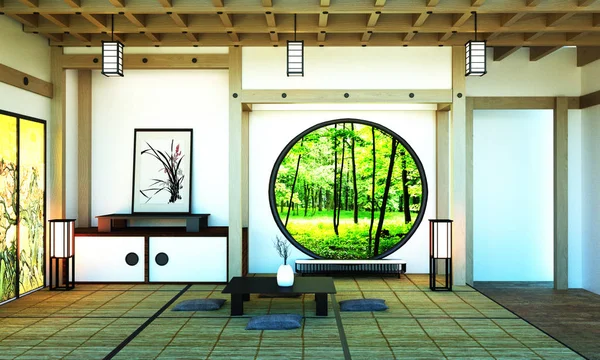Room Design style japonais. rendu 3D — Photo