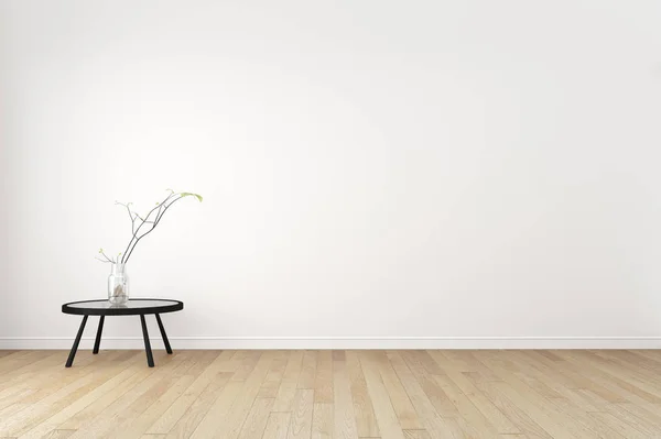 빈 흰색 벽 배경에 거실 인테리어 - 최소한의 드 — 스톡 사진