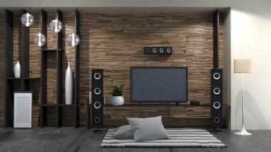 Tv ,Boş oda modern tropikal tarzı, f beyaz duvar arka plan