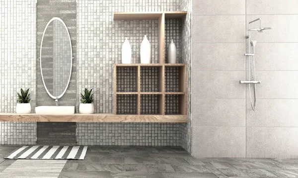 Bath room interior design - modern style. 3d rendering — Stock Photo, Image