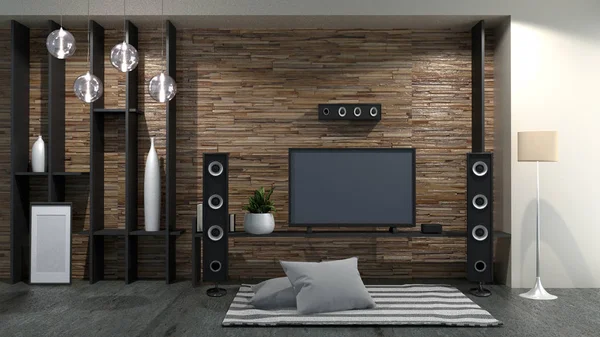 Tv ,Boş oda modern tropikal tarzı, f beyaz duvar arka plan