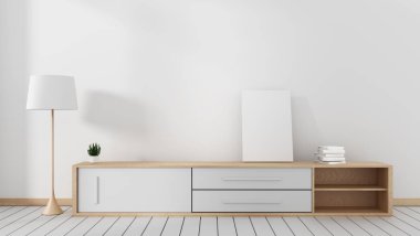 Modern boş oda Japon Tv kabini - zen tarzı, minimal des