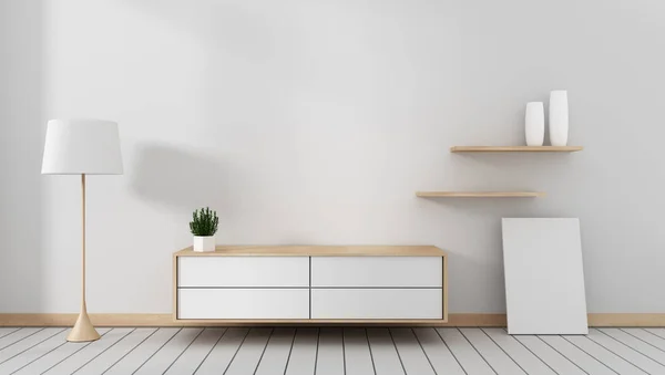 Gabinete de televisión en la habitación moderna vacía japonés - zen style, minimal des — Foto de Stock