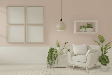 İç Mock kadar poster çerçeve ve koltuk oturma odasında sahte u