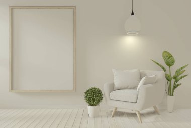 İç Mock kadar poster çerçeve ve koltuk oturma odasında sahte u