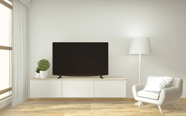 Mock up TV cabinet and display with room minimal design and deco — Stock Photo, Image
