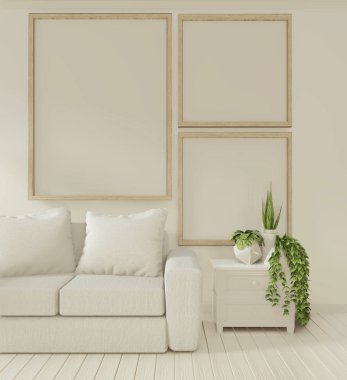 İç koltuk ve dekorasyon bitkileri ile afiş Mock kadar Livin