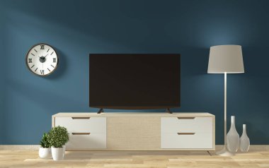 Zen modern boş oda janapese minimal tasarımlar, 3d Tv kabini