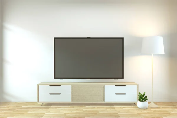 Mock up tv-skåp i Zen moderna tomma rummet japanska minimal des — Stockfoto