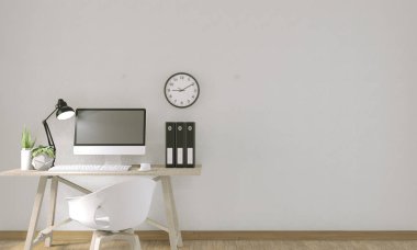 boş ekran ve ofis odasında dekorasyon ile bilgisayar alay u