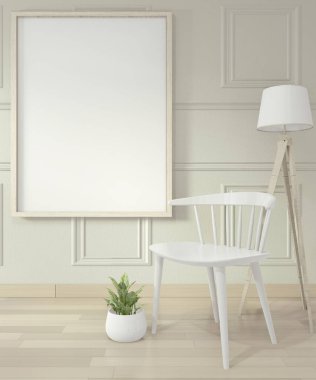 Boş modern çağdaş oda ve tasarım duvar kalıplama ile, moc