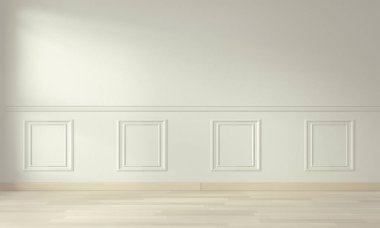 Kalıplama ile boş modern çağdaş oda ve tasarım duvarı .3d 