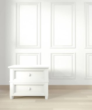 Kalıplama ile boş modern çağdaş oda ve tasarım duvarı .3d 