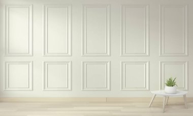 Kalıplama ile boş modern çağdaş oda ve tasarım duvarı .3d 