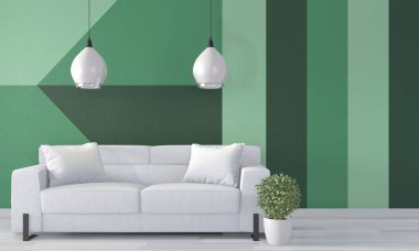 Yeşil oda Geometrik Duvar Sanat Boya Tasarım renk tam s Fikirleri