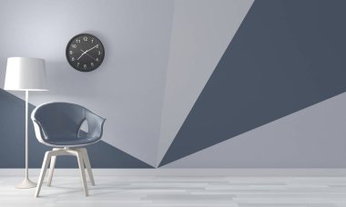 Oturma odası mavi Geometrik Duvar Sanat Boya Tasarım renk Fikirleri 
