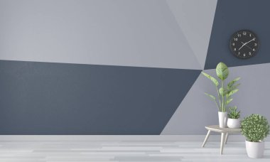 Oturma odası mavi Geometrik Duvar Sanat Boya Tasarım renk Fikirleri 