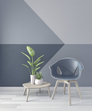 Oturma odası mavi Geometrik Duvar Sanat Boya Tasarım renk Fikirleri 