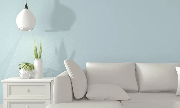 Mock up sky room with white sofa on modern room interior.3D rend