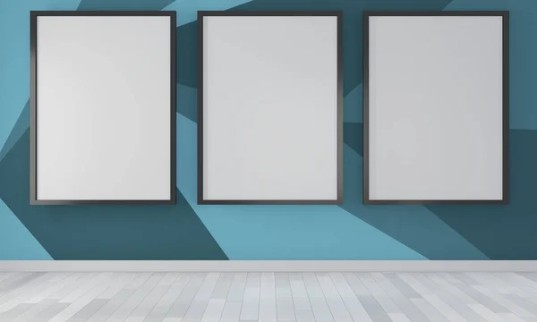 Ideas of blue empty room Geometric Wall Art Paint Design color f — Stock Photo, Image