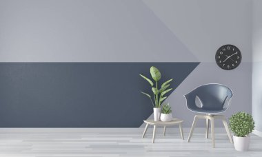 Oturma odası mavi Geometrik Duvar Sanat Boya Tasarım renk Fikirleri 