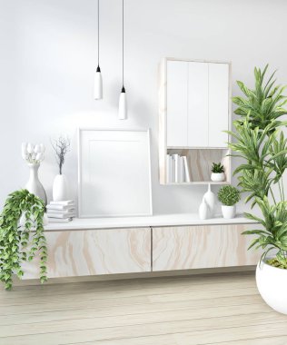 Modern beyaz oda Japon kabine kadar Mock - zen tarzı, minima