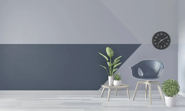 Ideas de salón azul Pared geométrica Arte Pintura Color de diseño — Foto de Stock