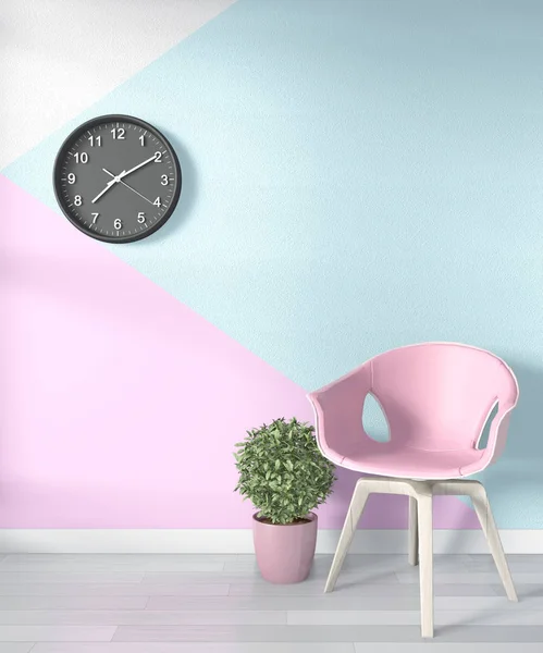 Ідеї вітальні рожевий геометричний настінний живопис колір — стокове фото