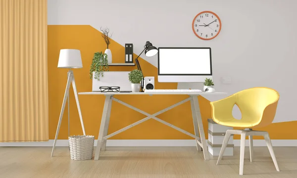 Beyaz oda z ahşap rahat ofis ve dekorasyon fikri