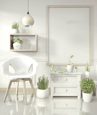 Boş oda iç dizayn 3D görüntüleme