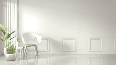 Boş oda iç dizayn 3D görüntüleme