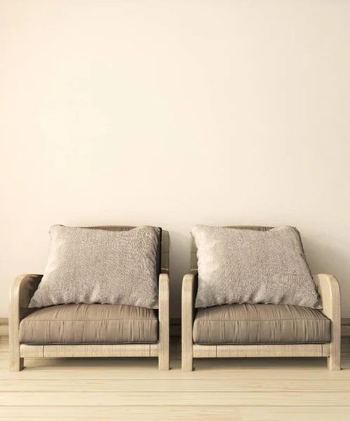 Wooden armchair zen style on room zen japanese design wooden flo — Stock Photo, Image