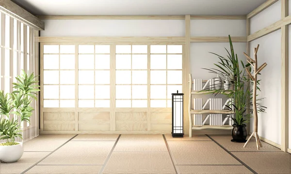 Big Ryokan, desain interior ruangan zen gaya Jepang dan kayu r — Stok Foto