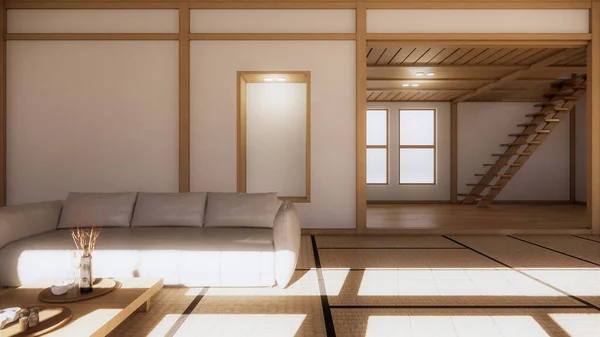 Cena Multi Função Quarto Ideias Quarto Japonês Design Interior Renderização — Fotografia de Stock