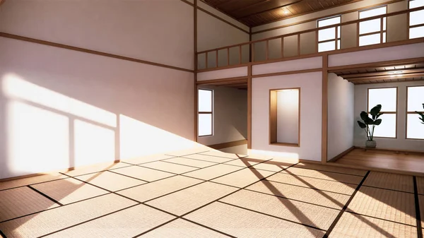 Ιαπωνικού Στυλ Εσωτερικό Του Πρώτου Ορόφου Ένα Διώροφο Σπίτι Απόδοση — Φωτογραφία Αρχείου