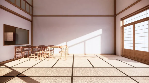 Интерьер Первого Этажа Японском Стиле Двухэтажном Доме Рендеринг — стоковое фото