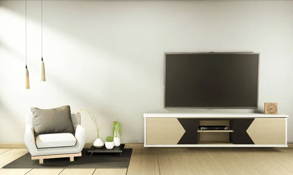 Mueble Pantalla Interior Japonés Sala Estar Fondo Negro Para Edición — Foto de Stock