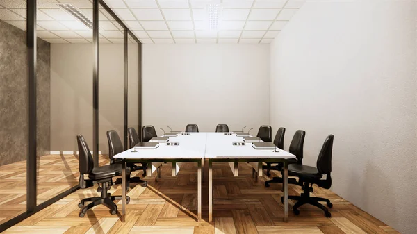 Bürogeschäft Schöner Sitzungssaal Und Konferenztisch Moderner Stil Rendering — Stockfoto