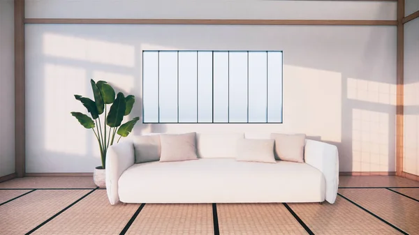 Sofa Japanese Style Room Japan White Backdrop Provides Window Editing — Stock Photo, Image