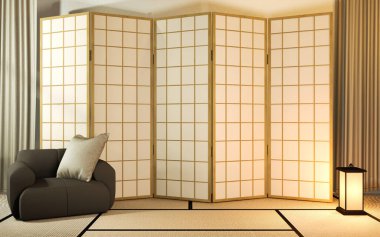 Japon bölme kağıdı ahşap dizayn oturma odası tatami zemin 3D