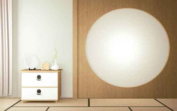 Gabinete Zen Quarto Vazio Japonês Estilo Zen Desenhos Mínimos Renderização — Fotografia de Stock