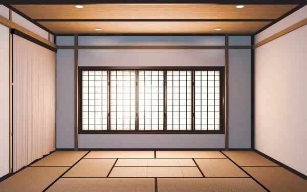 Ideia Branco Quarto Vazio Japão Design Interiores Renderização — Fotografia de Stock