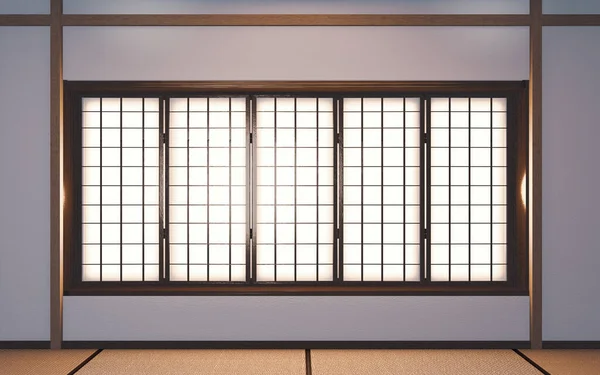 Idee Wit Lege Kamer Japan Interieur Ontwerp Weergave — Stockfoto