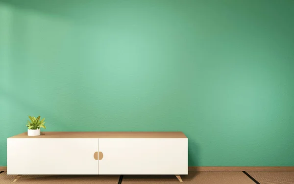 cabinet in japanese living room on white wall background,3d rendering