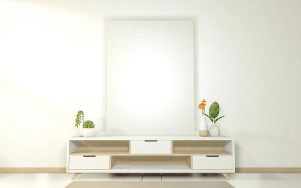 Gabinete Moderno Habitación Vacía Estilo Japonés Diseño Minimalista Renderizado — Foto de Stock