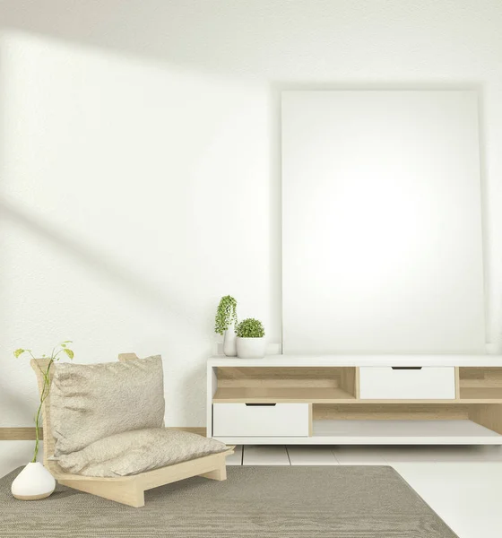 Cabinet Modern Empty Room Minimal Design Japanese Style Рендеринг — стоковое фото