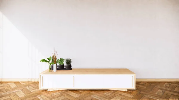 Intérieur Pièce Tropicale Avec Armoire Plantes Décoration Rendu — Photo