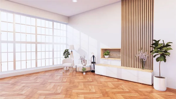 Zen Habitación Vacía Moderna Estilo Japonés Diseño Minimalista Renderizado —  Fotos de Stock