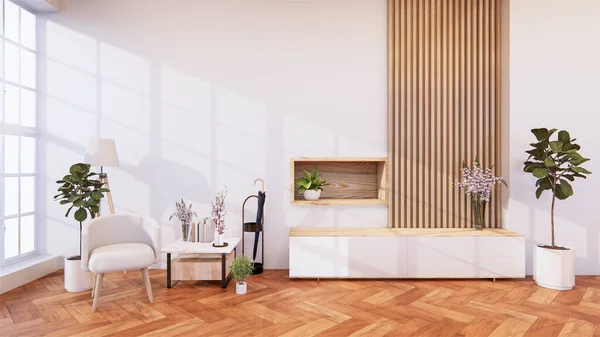 Zen Habitación Vacía Moderna Estilo Japonés Diseño Minimalista Renderizado —  Fotos de Stock